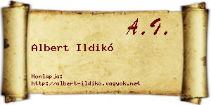 Albert Ildikó névjegykártya